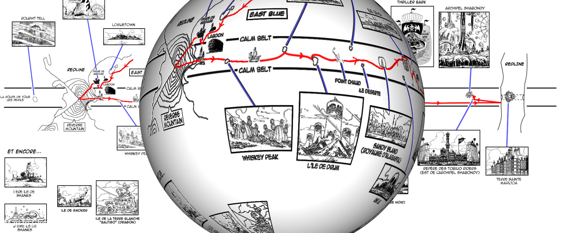 Rurubu One Piece Map 2021 and Globe 3D 
